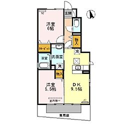JR紀勢本線 黒江駅 徒歩35分の賃貸アパート 1階2DKの間取り