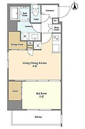 リヴィコート下落合 5階1LDKの間取り