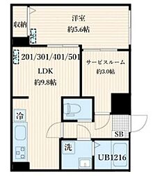 aLATO自由が丘 1SLDKの間取図画像