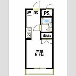 スチューデントハウス村田 1階ワンルームの間取り