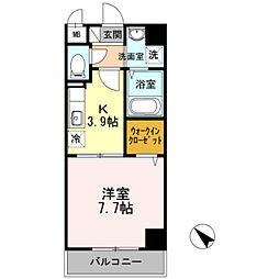 Osaka Metro御堂筋線 なかもず駅 徒歩2分の賃貸マンション 6階1Kの間取り