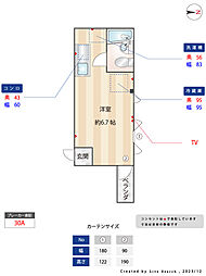 カーサ・フェリーチェ ワンルームの間取図画像