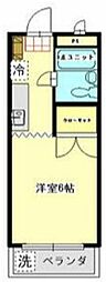 グリーンプラザ滝山 1階1Kの間取り
