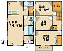 エルメゾン 3LDKの間取り