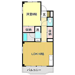ドミール鷹匠町 1LDKの間取図画像