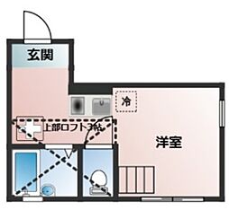 プライムテラス南林間3 ワンルームの間取図画像