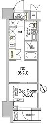 JPnoie門前仲町 1DKの間取図画像