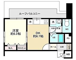 ストーク両国・緑 5階1DKの間取り