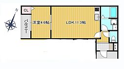 エトワール相模大野 1LDKの間取図画像