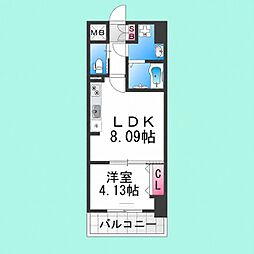 リアライズ宿院 1LDKの間取図画像