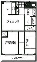東京メトロ東西線 西葛西駅 徒歩2分の賃貸マンション 4階2DKの間取り