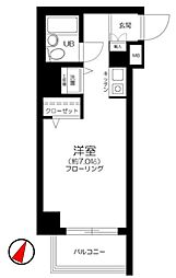 ヒルズ駒場東大前 6階1Kの間取り