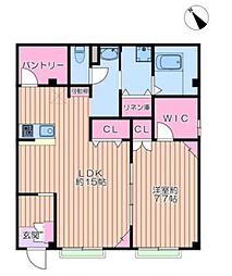 シュバーンII 1階1LDKの間取り