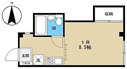 コーポラティブ目白 1階ワンルームの間取り