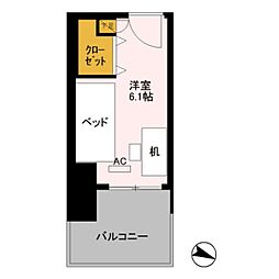 JR上越新幹線 新潟駅 徒歩10分の賃貸マンション 3階ワンルームの間取り