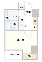 プレール日本橋壱番館 1Kの間取図画像