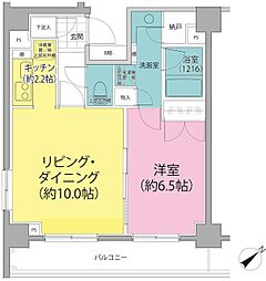 PARKHABIO東向島 1LDKの間取図画像