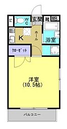 ユーミーセンチュリー 1Kの間取図画像