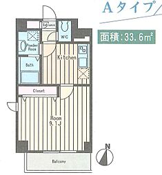 VERGER東陽町 1DKの間取図画像