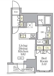 中央区日本橋馬喰町1丁目マンション 1LDKの間取図画像