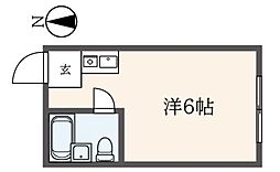 ヒロタマンション平沼橋 ワンルームの間取図画像