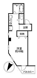 エクセルピア大森3番館 ワンルームの間取図画像