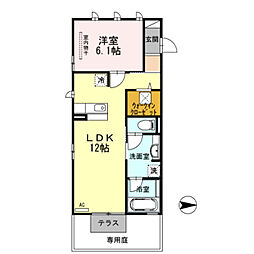 叡山電鉄叡山本線 一乗寺駅 徒歩5分の賃貸アパート 1階1LDKの間取り