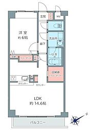 プリムヴェール 1LDKの間取図画像