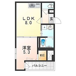 南海高野線 我孫子前駅 徒歩7分の賃貸アパート 3階1LDKの間取り