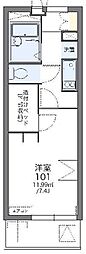 レオパレスレインボーステイツ 1Kの間取図画像