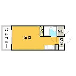 ラ・レジダンス・ド・天神 ワンルームの間取図画像