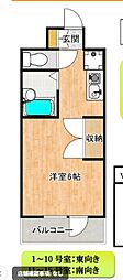 アルプ所沢 1Kの間取図画像