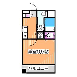 ライフデザイン新金岡Ｃ棟 2階1Kの間取り