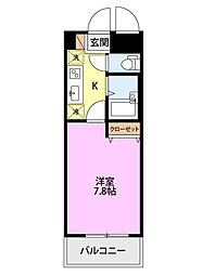 ドルトワール南笹口 1Kの間取図画像