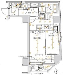 アルテシモリーガ 7階1LDKの間取り