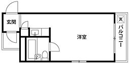 ロータリー祐天寺第1 ワンルームの間取図画像