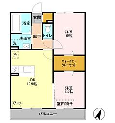 メゾンアルファ10 2LDKの間取図画像