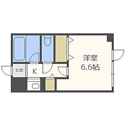 第2北條ビル 1Kの間取図画像