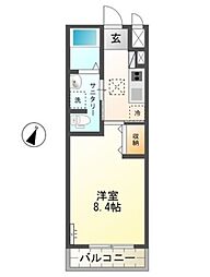 S・ひまわり 1Kの間取図画像