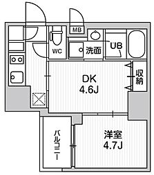 シーフォルム大井町2 12階1DKの間取り