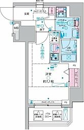 三郷市三郷1丁目マンション ワンルームの間取図画像