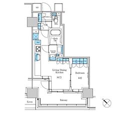 パークアクシス滝野川ラブリーズ 1LDKの間取図画像