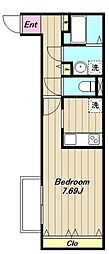 相模原市緑区橋本5丁目アパート 1Kの間取図画像