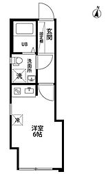 SBメゾン江北 2階ワンルームの間取り
