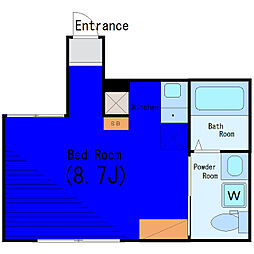 JR京浜東北・根岸線 蒲田駅 徒歩11分の賃貸マンション 3階ワンルームの間取り
