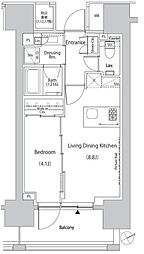 ザ・パークハビオ目白タワー 5階1LDKの間取り