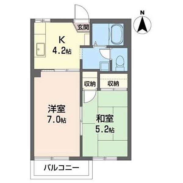 レジデンスII B201｜岩手県宮古市保久田(賃貸アパート2K・2階・35.00㎡)の写真 その3