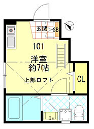ＦＥＲＩＯ綾瀬ウエストコート 1階ワンルームの間取り