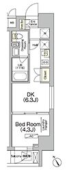 JPnoie門前仲町 1DKの間取図画像