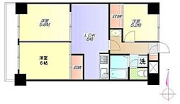 中銀第2東上野マンシオン 3LDKの間取図画像